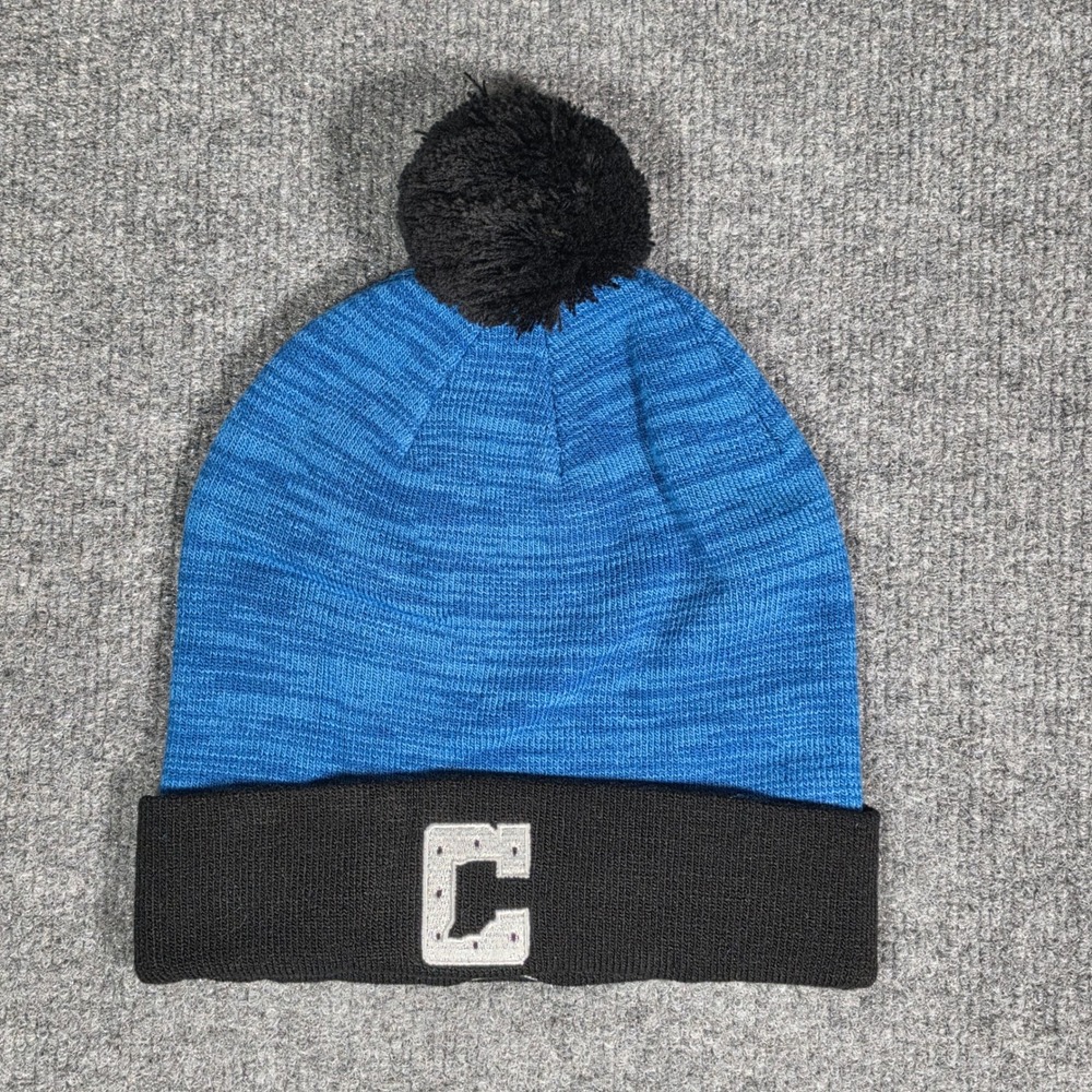 NFL Indianapolis Colts Lucas Oil Knit Beanie Hat Blue Black Pom Cuffed Stadium